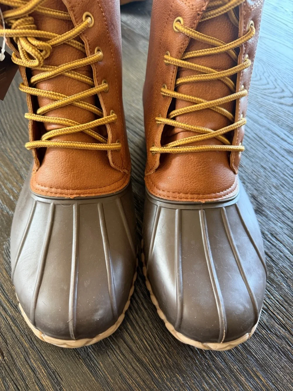 London Fog Seth Duck Boots Men Cognac Brown Rain/Snow Sizes 11 Men’s